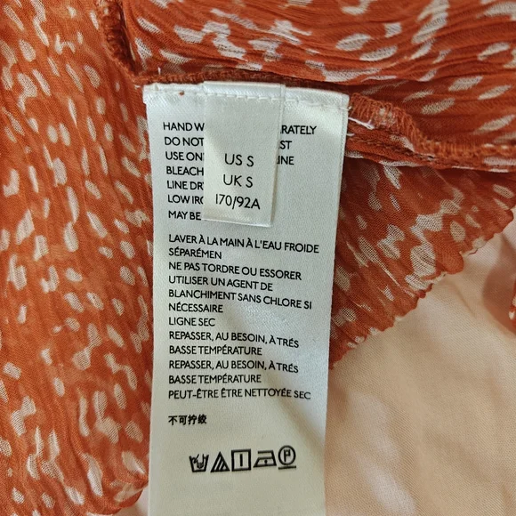 Maeve Anthropologie Adrian Sheer Tunic Dress in dark orange. Size S. - Picture 7 of 8